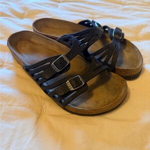 Birkenstock Grenada Black Nubuck Sandals Size 37